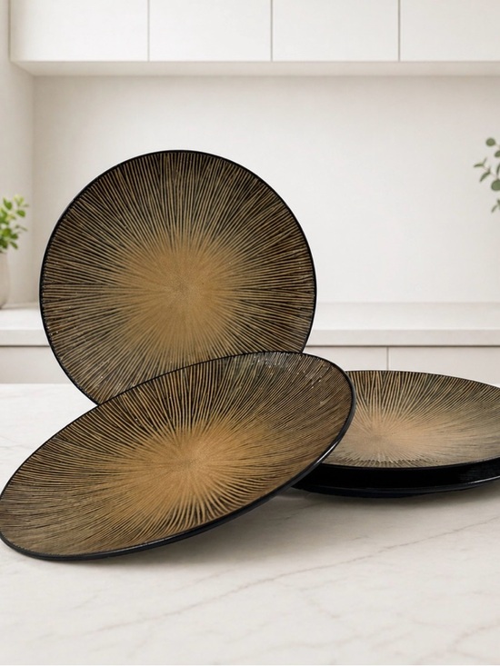 Home trands Other - Home Trends Natural Serenity Dinner Plates 11. 3/4” Tan Sunburst Set Of 4